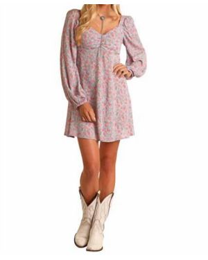Rock & Roll Denim A-Line Mini Dress - Red