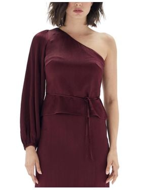MINKPINK One-Shoulder Peplum Top - Purple