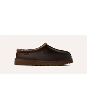 UGG Tasman Leather Regen Slippers - Black