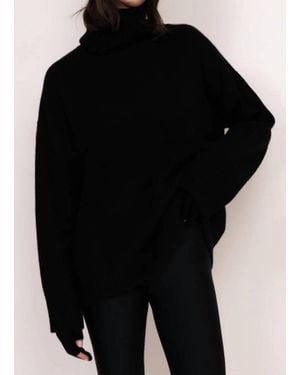 Kathryn Mccarron Charlie Oversized Cashmere Turtleneck Sweater - Black