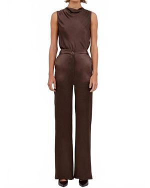NonChalant Label Pauline Straight Leg Pant - Brown
