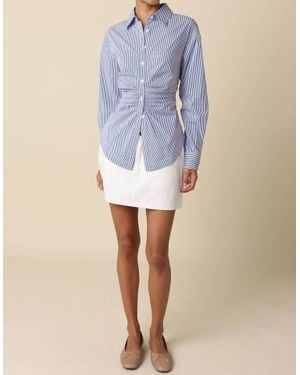 Olivaceous Ella Cotton Mini Skirt - Blue