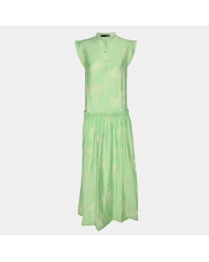 Love Moschino Printed Chiffon Sleeveless Maxi Dress - Green