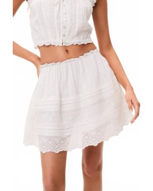 LoveShackFancy Sani Cotton Victorian Mini Skirt - White