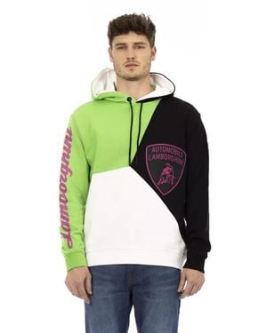 Automobili Lamborghini Cotton Sweater With Hood - Green