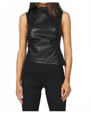Another Love Shaunee Vegan Leather Top - Black