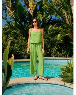 Sundry Cropped Workwear Pant - Green