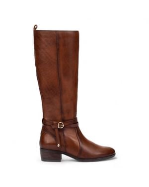 Pikolinos Knee High Tall Cuero Leather Boots - Brown