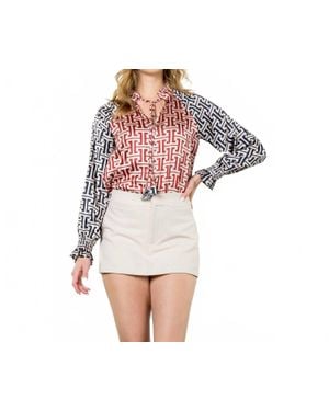 Thml Labyrinth Long Sleeve Blouse - Red