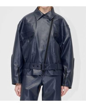 Stine Goya Biker Faux Leather Jacket - Blue