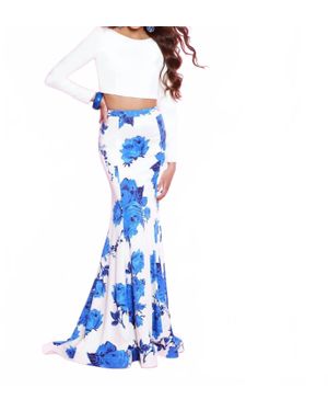 2Cute Long Sleeve Maxi Dress - Blue
