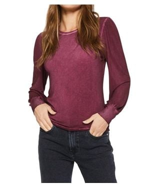 Another Love Mica Ruched Long Sleeve Top - Red