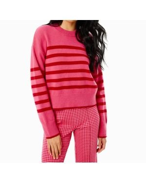 Addison Bay Knit Junior Carlyle Crewneck Sweater - Red
