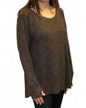 Ariella High Low Long Sleeve Top - Black
