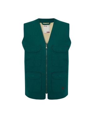 PCFG Store Cotton Woven Track Vest - Green