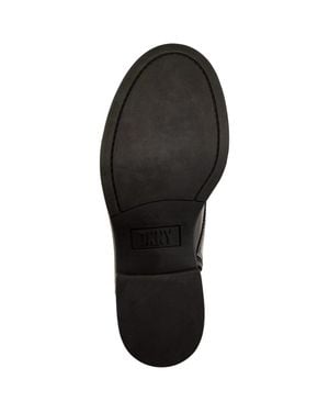 DKNY Talma Lace-Up Combat Boot High Shine Calf K3390379 - Black