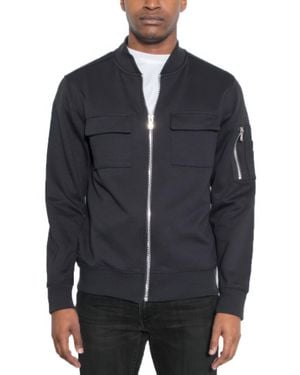 TRUEDAMES Cotton Zip Up Light Weight Jacket - Black
