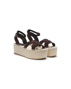 BOSS Suede Espadrilles With Double B Monogram - Black