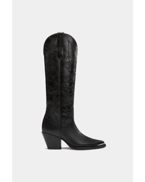 Dante Shoes Gilia Western Fashion Leather Boots - Black