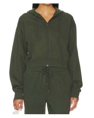 Beyond Yoga Luxe Fleece Zip Up Hoodie - Green
