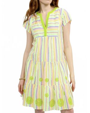 Uncle Frank Cap Sleeve Tiered Dress - Yellow