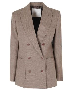 Cruna Oversized Double-Breasted Wool Blazer - Brown