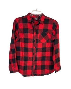 Eddie Bauer Flannel Button Up Shirt - Red
