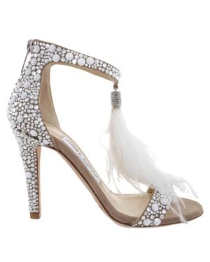 Jimmy Choo Viola 100 Mm Feather Tassel Cocktail Sandals - White