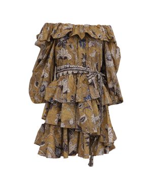 Ulla Johnson Giselle Ruffled Mini Dress - Brown