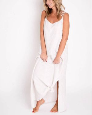 Line in the Sand Pacific Linen Maxi Dress - White
