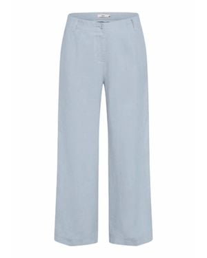 Brax Pure Linen Wide Leg Pant - Blue