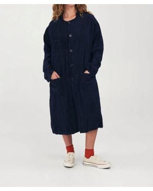 You The Brave Linen Lab Coat - Blue