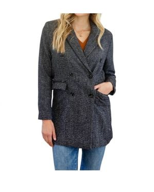 Haptics Button Down Blazer Jacket - Black