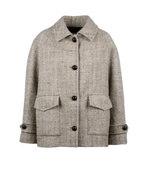 Circolo 1901 Virgin Wool-Blend Short Coat - Gray