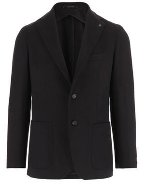 Tagliatore Camel Blazer With Classic Lapel - Black
