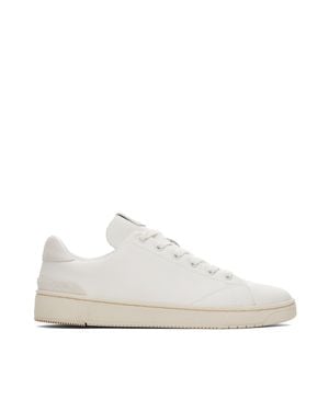 TOMS Trvl Lite Porcelain Leather Lace-Up Sneaker - White