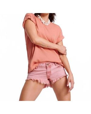 One Teaspoon Bonitas Low Waist Denim Shorts - Pink