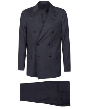 Lardini Iconic Virgin Wool Suit - Blue