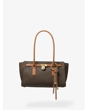 Michael Kors Hamilton Moderne Small Signature Logo Satchel - White