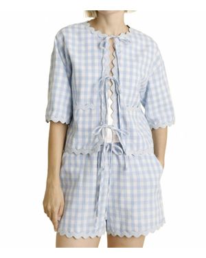 AUREUM Gingham Shorts - Blue