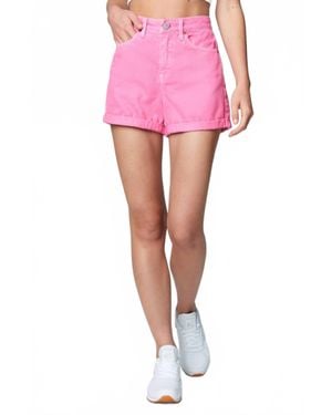 Blank NYC Perry Hi Waist Roll Up Jean Shorts - Pink