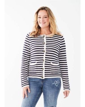 Fdj Wiley Crew Neck Cardigan - White