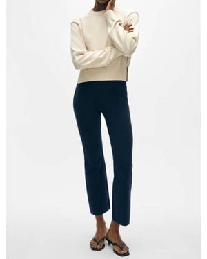 White + Warren Superfine Organic Cotton Kick Flare Pants - Blue