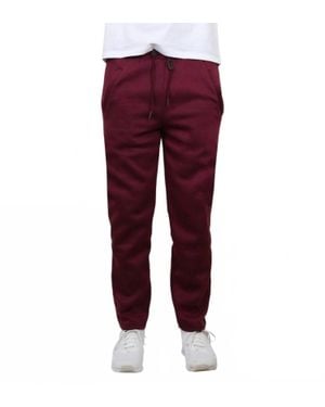 Galaxy By Harvic Classic Open Bottom Fleece Sweatpants - Purple