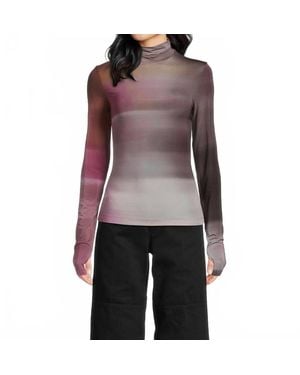 Helmut Lang Long Sleeve Ombre Turtleneck Top - Purple