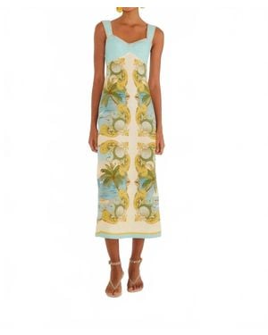 FARM Rio Royal Sea Midi Dress - Yellow
