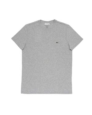 Lacoste Standard Short Sleeve Pima Crewneck Tee - Gray