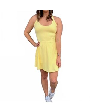 Mono B Twist-Back Active A-Line Dress - Yellow