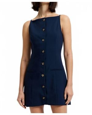 French Connection Azra Twill Square Neck Dress - Blue