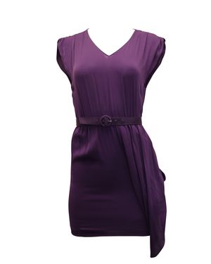 Alice + Olivia Asymmetrical Hem Dress With Belt - Purple